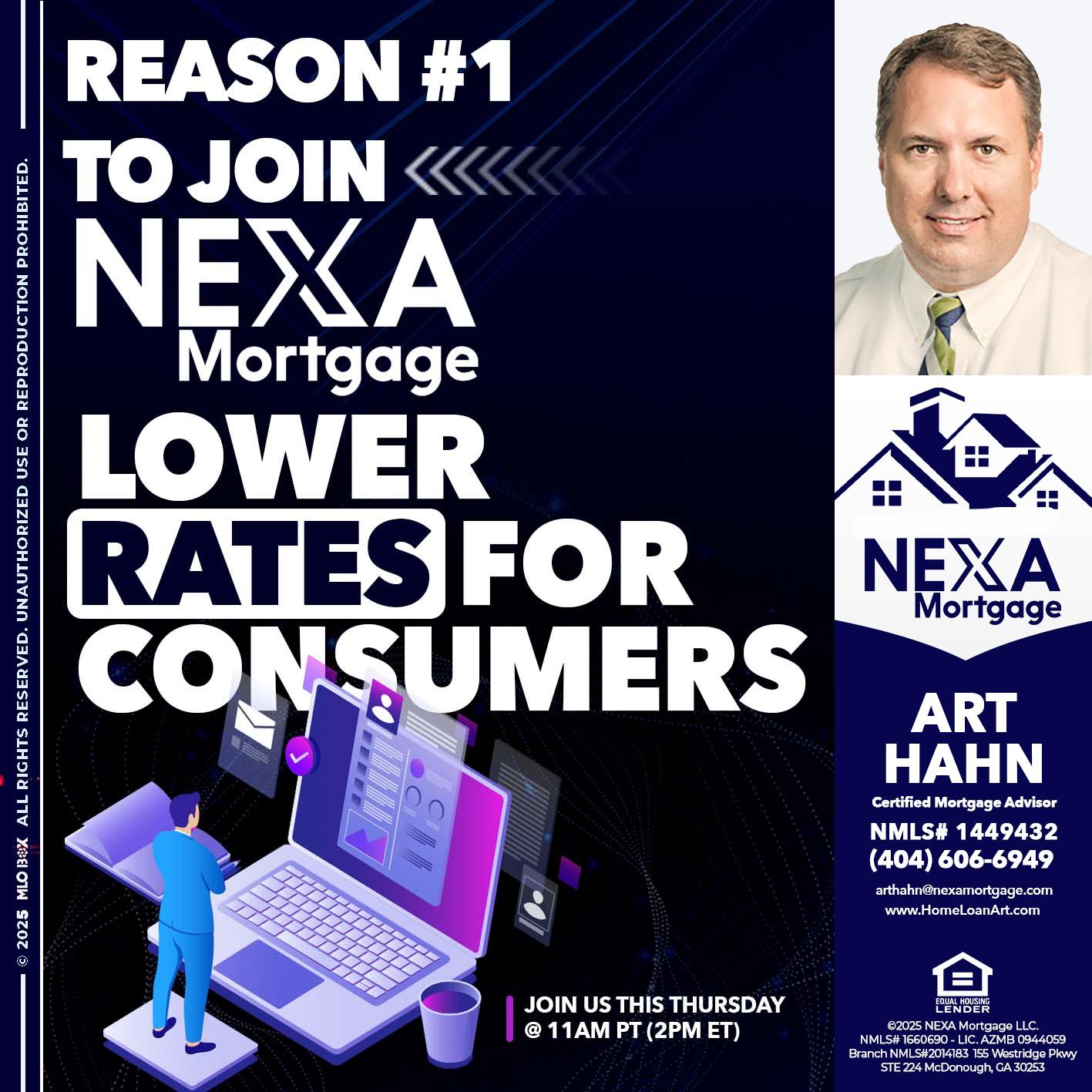 REASON 1 - Arthur Hahn -Mortgage Loan Originator