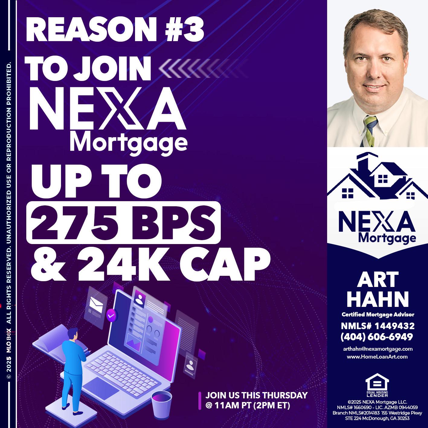 REASON 3 - Arthur Hahn -Mortgage Loan Originator