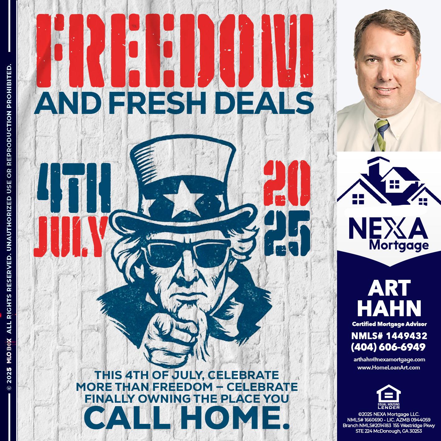 FREEDOM - Arthur Hahn -Mortgage Loan Originator