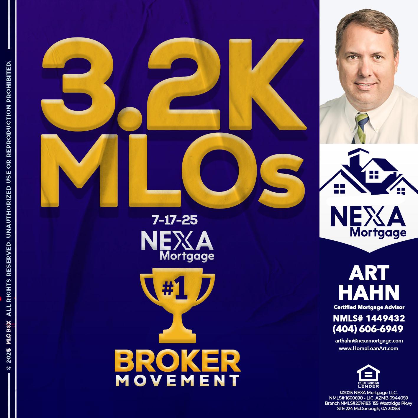 3.2K MLOs - Arthur Hahn -Mortgage Loan Originator