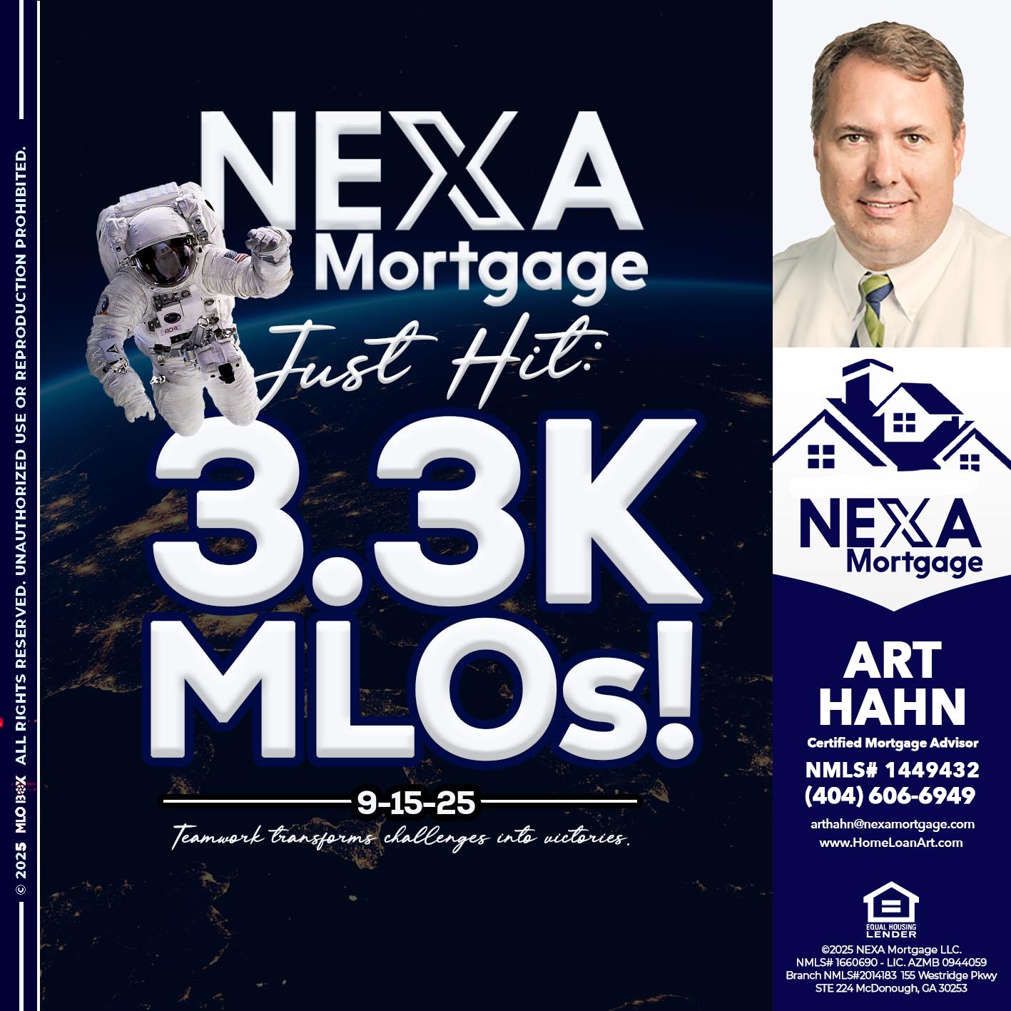 3.3K - Arthur Hahn -Mortgage Loan Originator