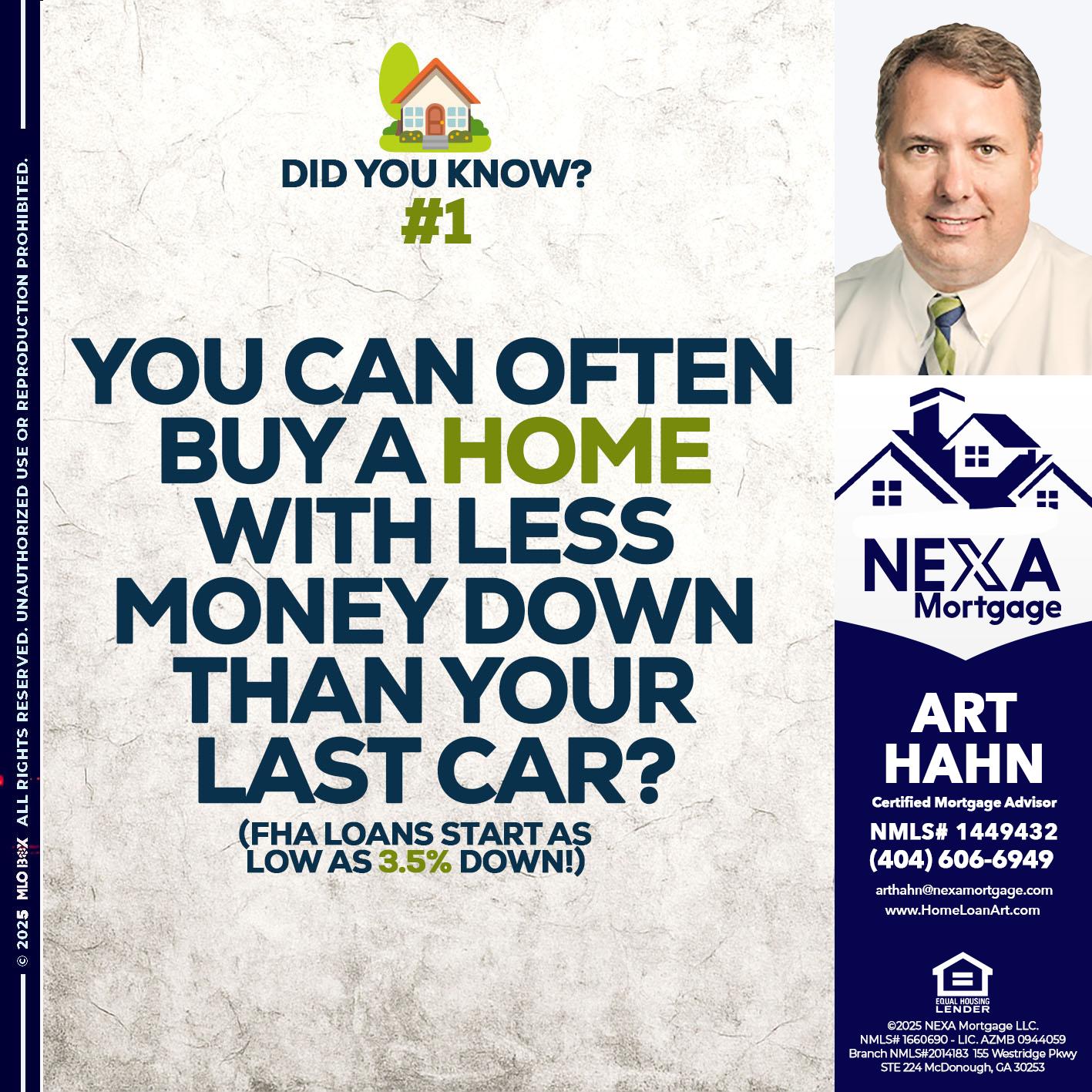 DID YOU KNOW #1 - Arthur Hahn -Mortgage Loan Originator