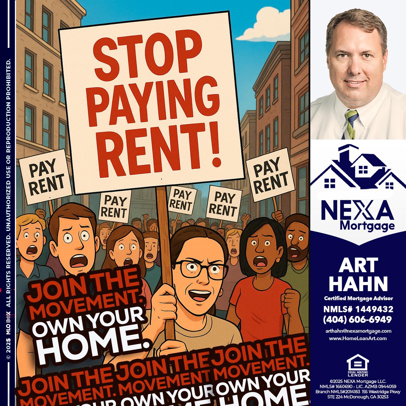 stop paying rent - Arthur Hahn -Mortgage Loan Originator
