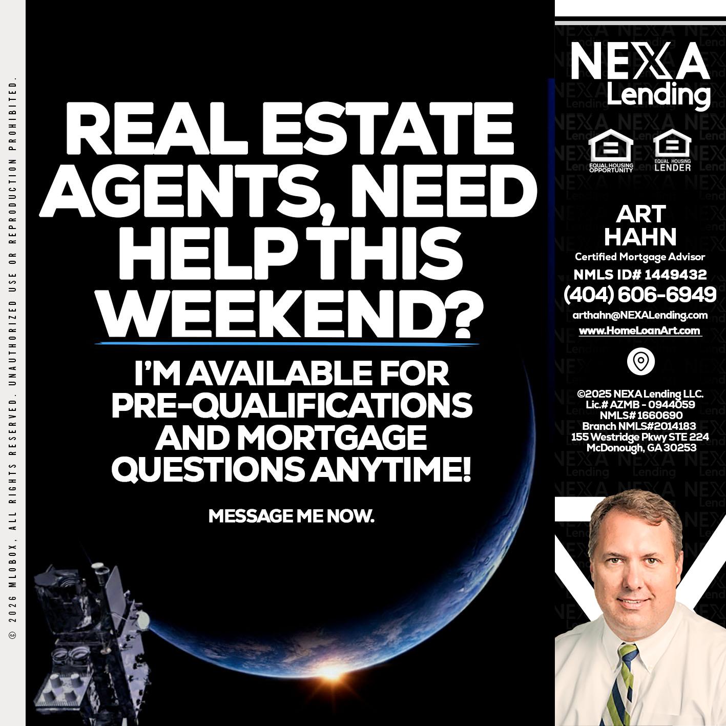 REAL ESTATE AGENTS - Arthur Hahn -Mortgage Loan Originator