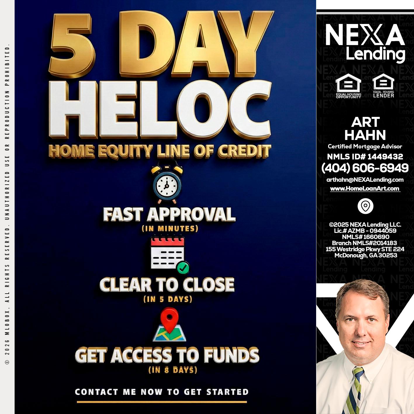 5 day hello - Arthur Hahn -Mortgage Loan Originator