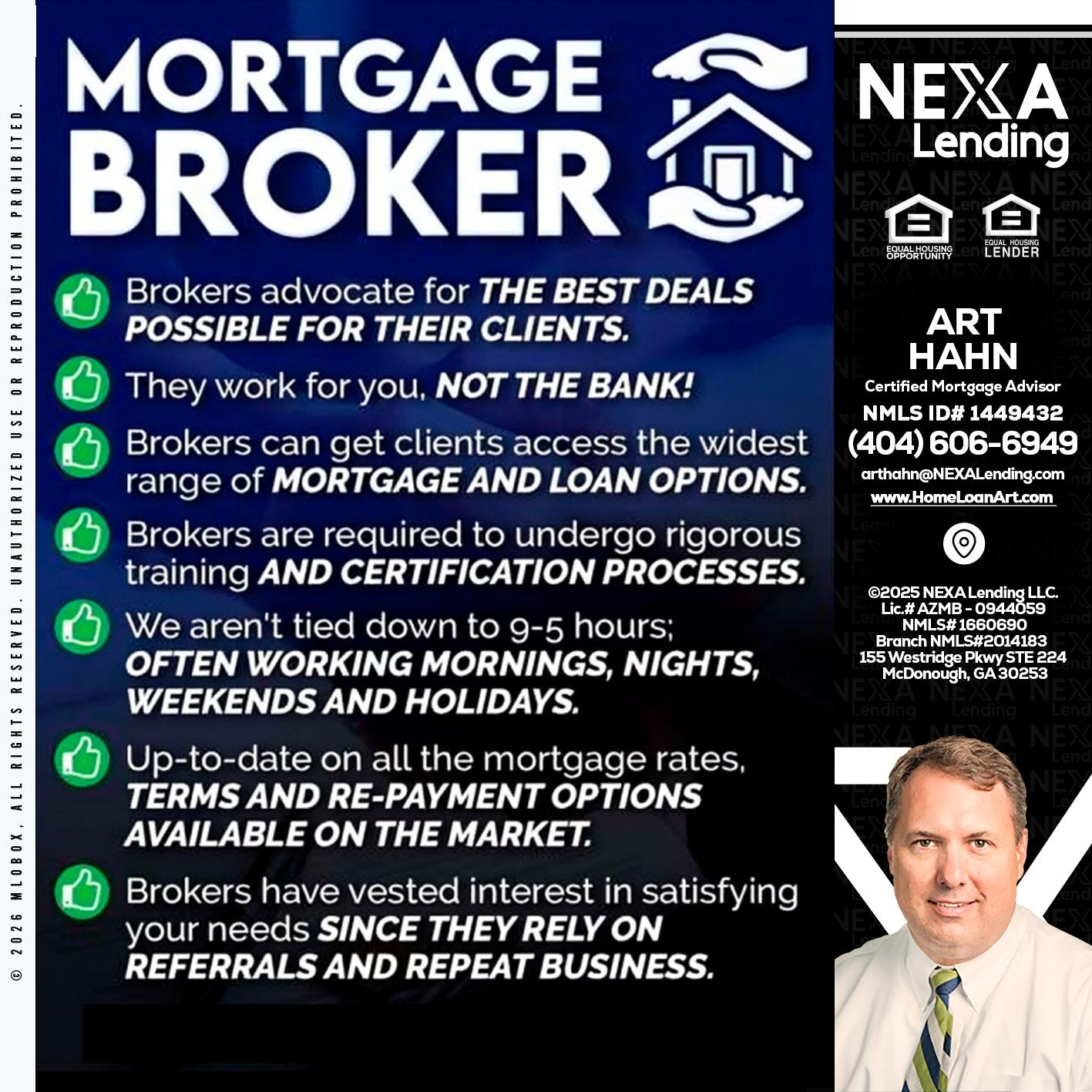 MORTGAGE BROKER - Arthur Hahn -Mortgage Loan Originator