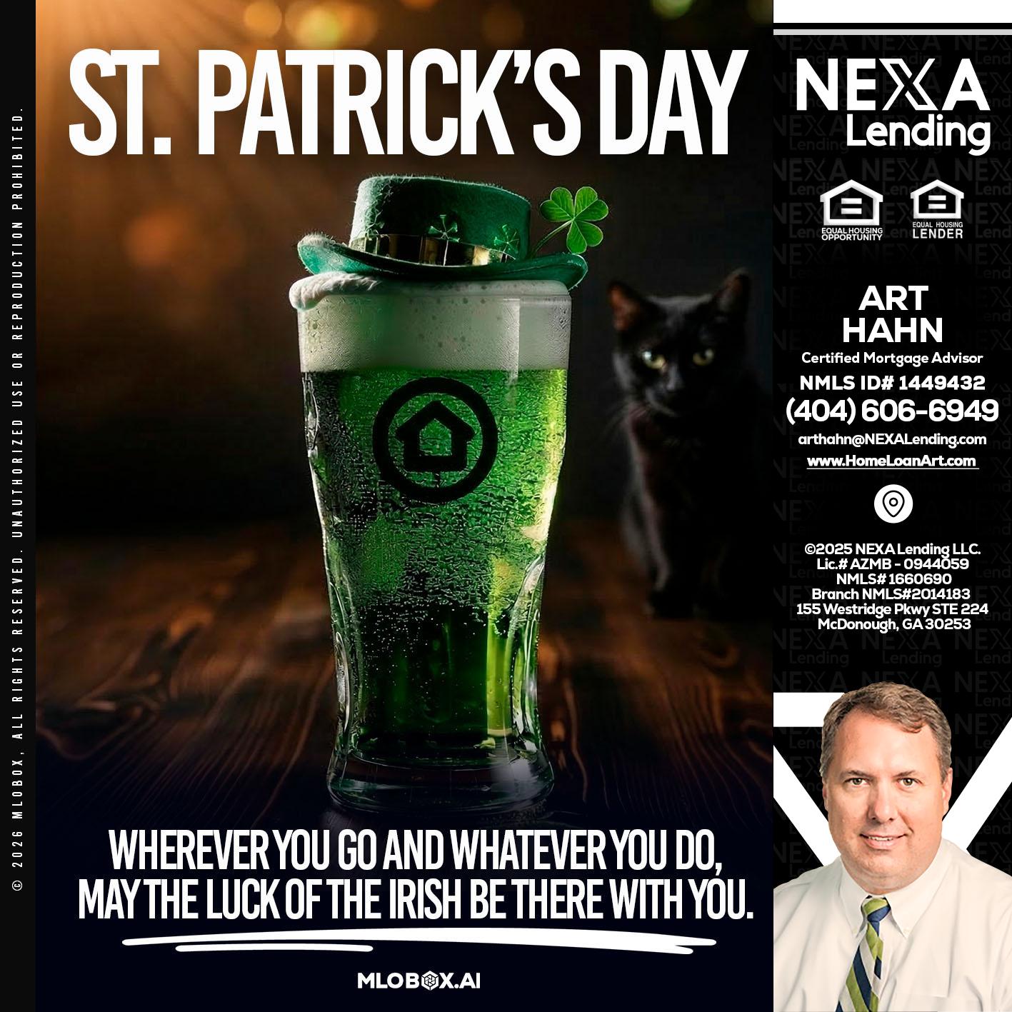st. Patricks day - Arthur Hahn -Mortgage Loan Originator