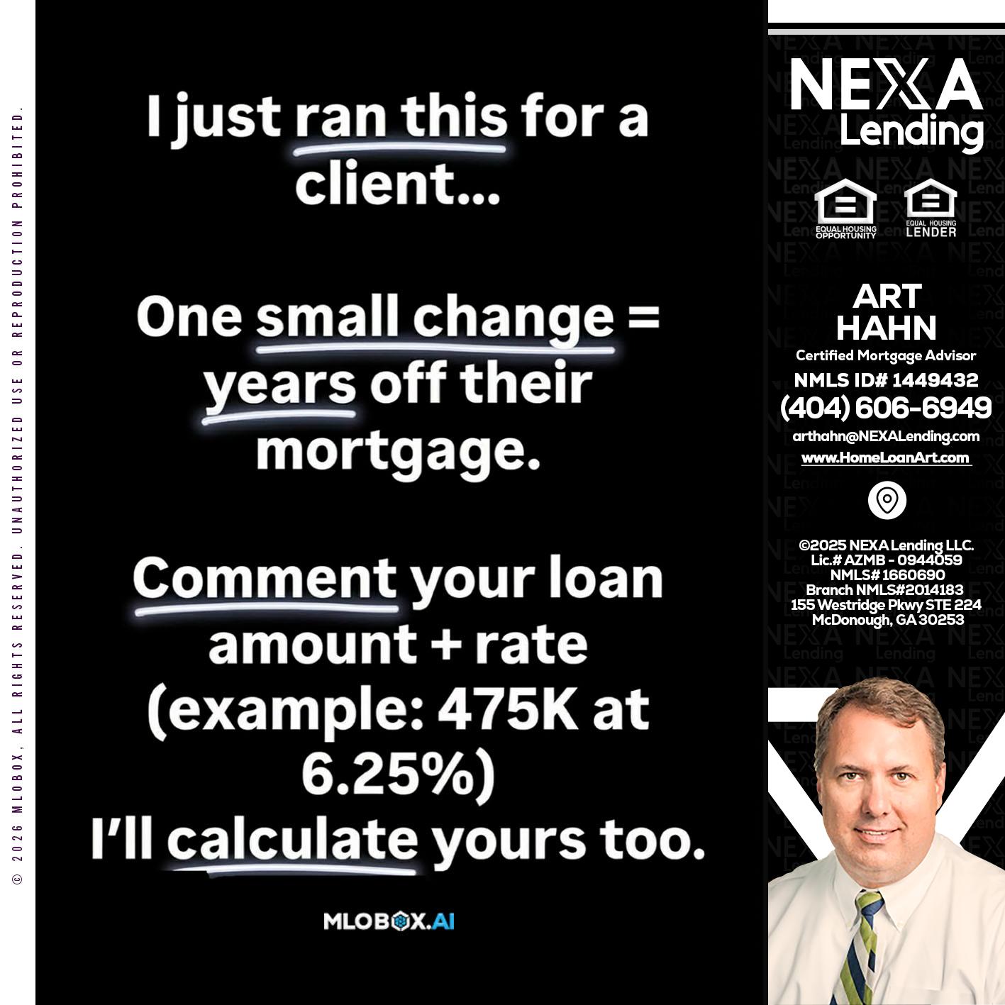 I JUST RAN - Arthur Hahn -Mortgage Loan Originator