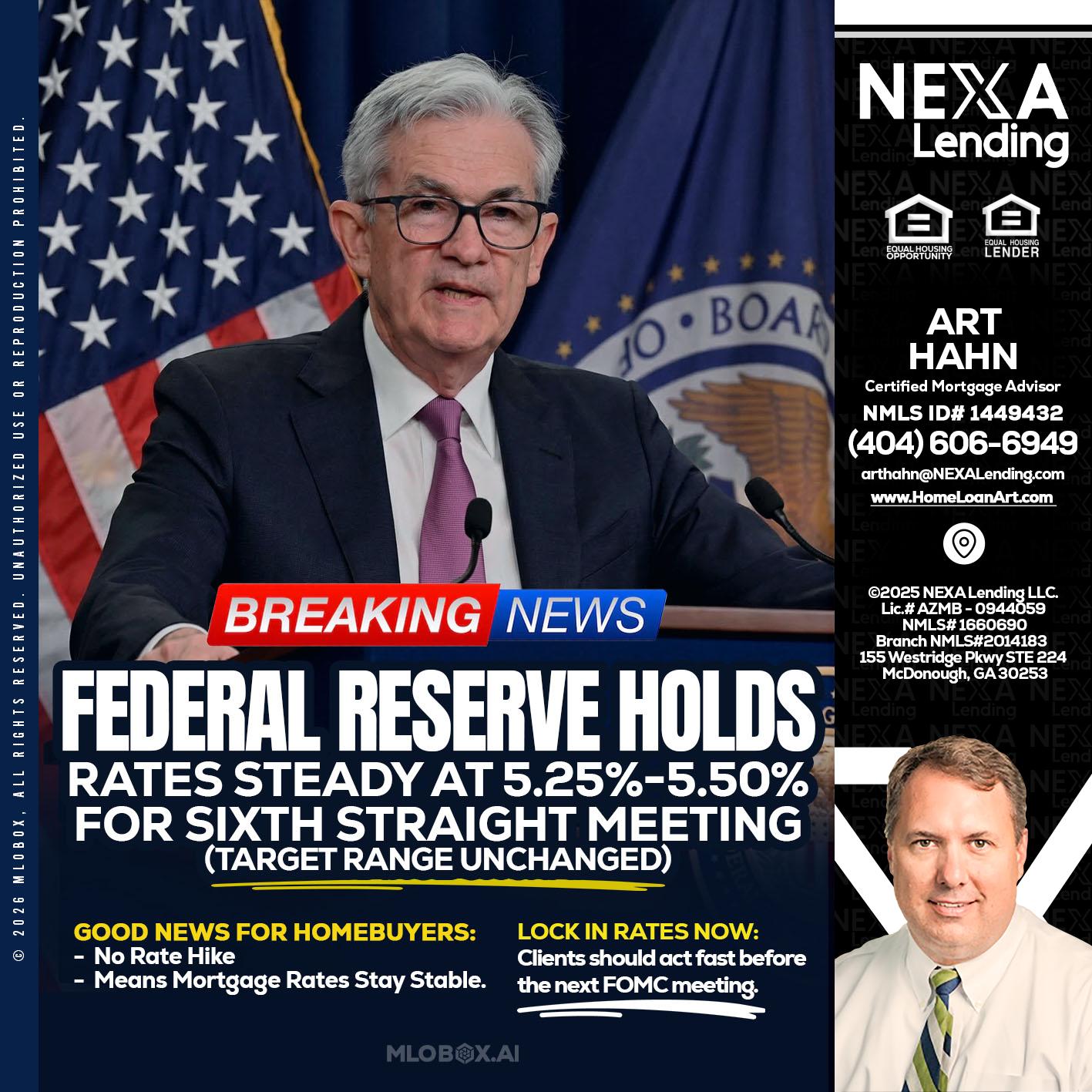 federal reserve - Arthur Hahn -Mortgage Loan Originator