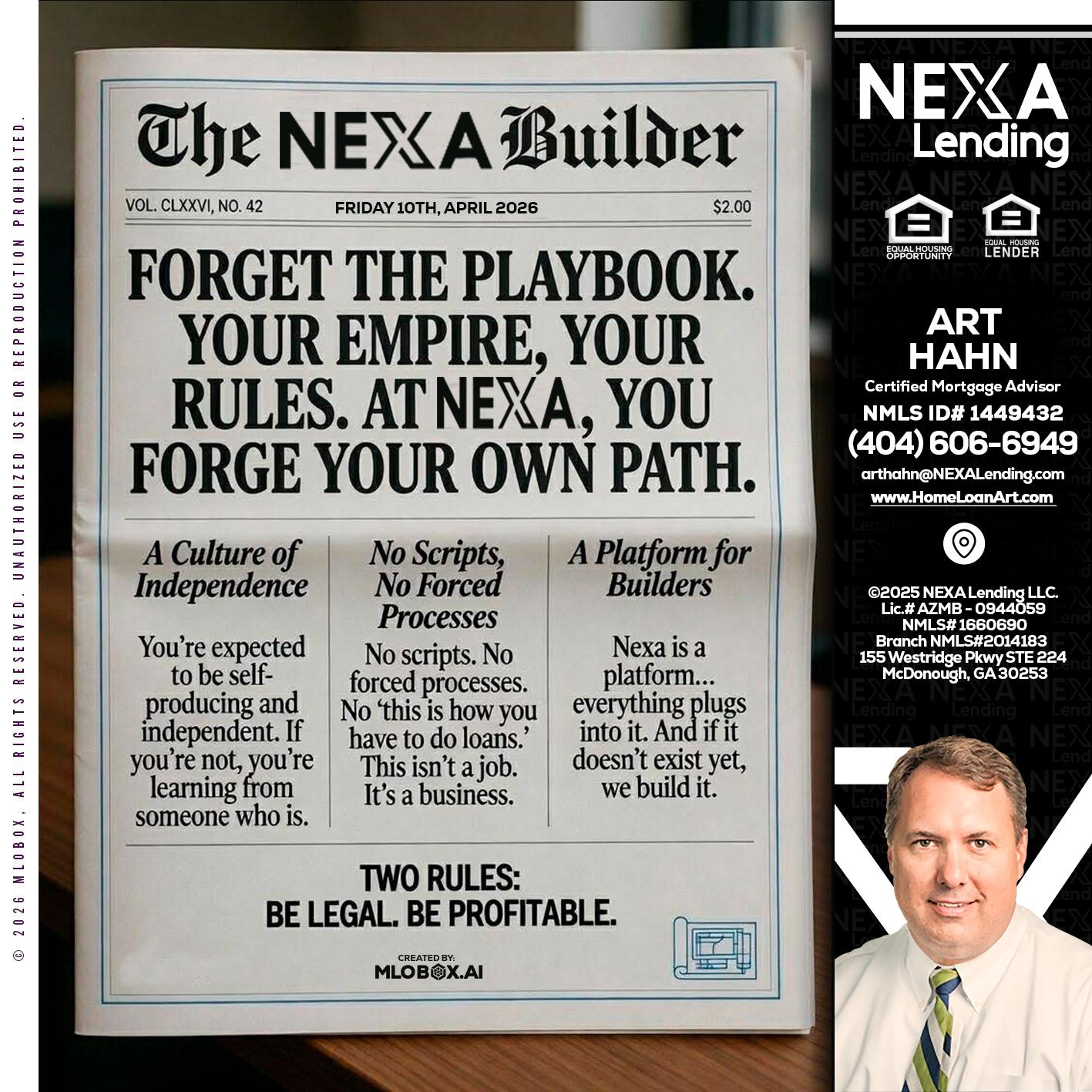 THE NEXA BUILDER - Arthur Hahn -Mortgage Loan Originator