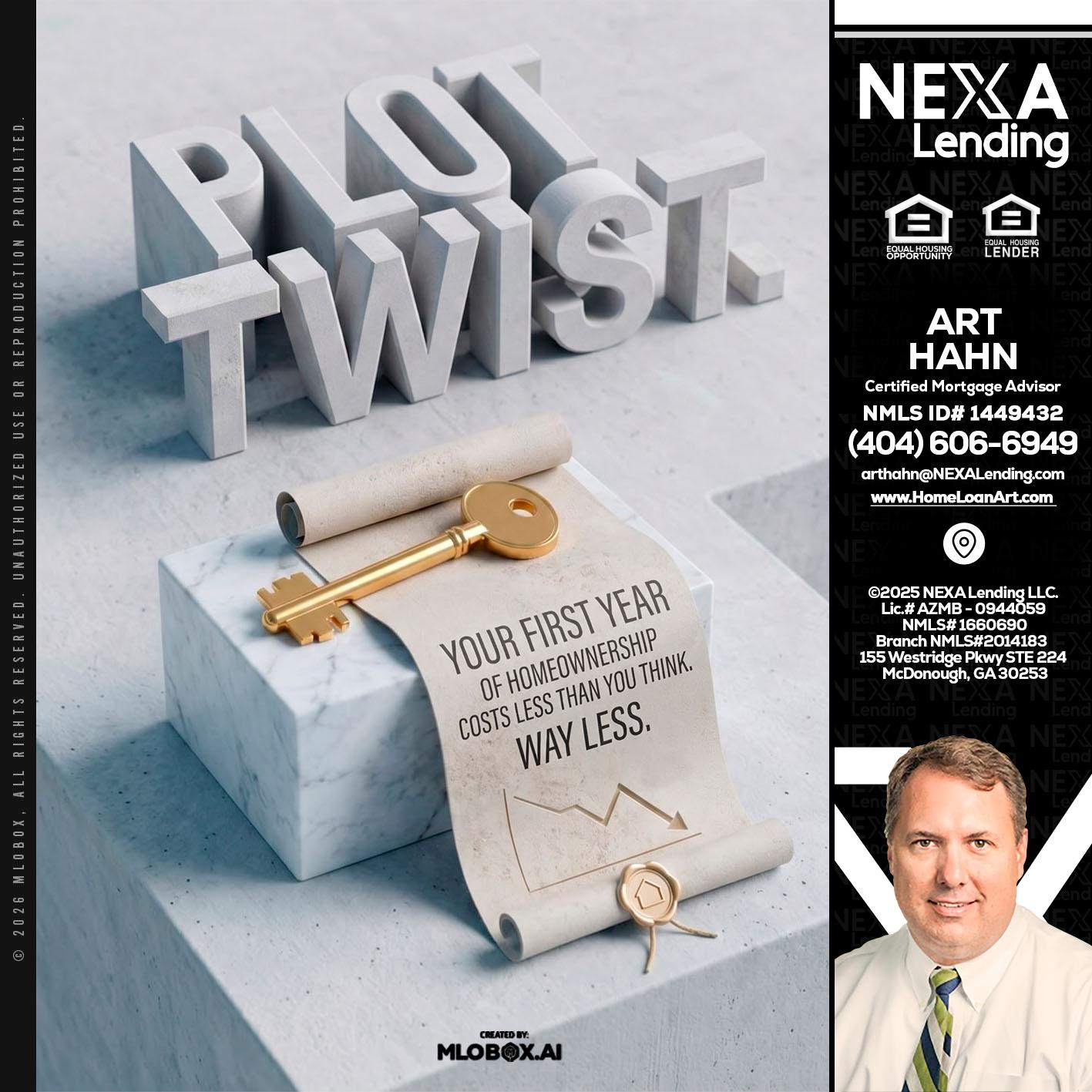 PLOT TWIST - Arthur Hahn -Mortgage Loan Originator