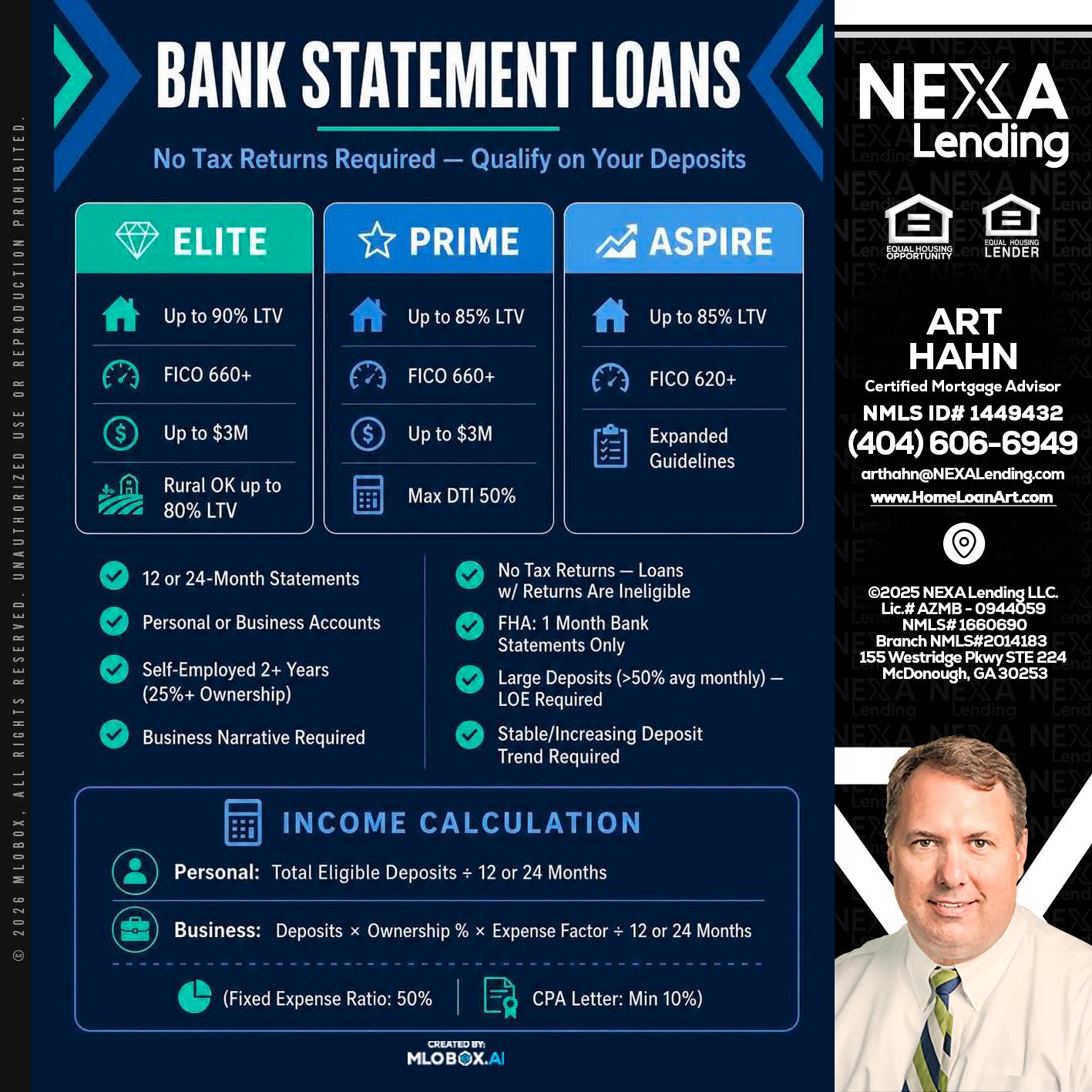 BANK STATEMENT - Arthur Hahn -Mortgage Loan Originator