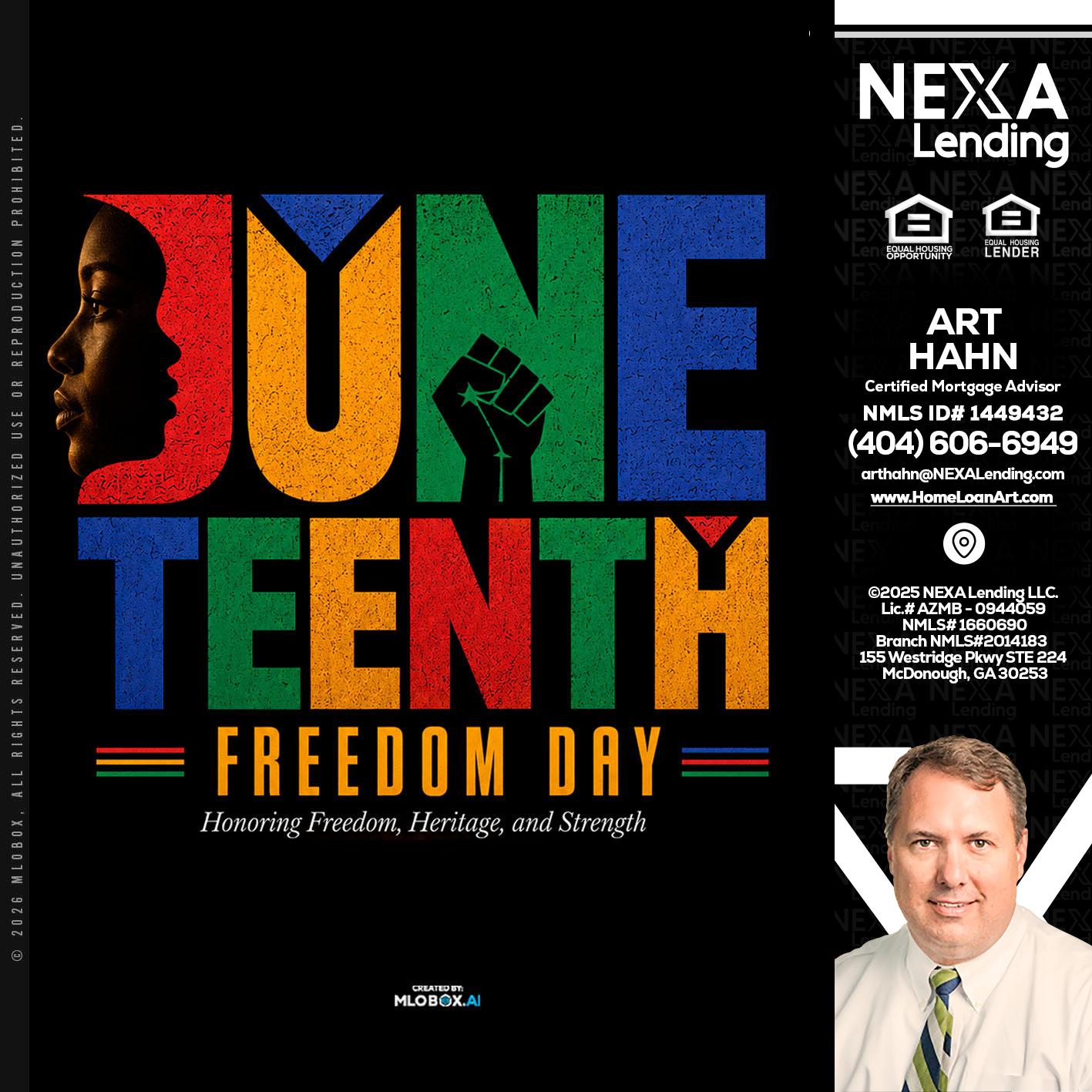 Juneteenth - Arthur Hahn -Mortgage Loan Originator