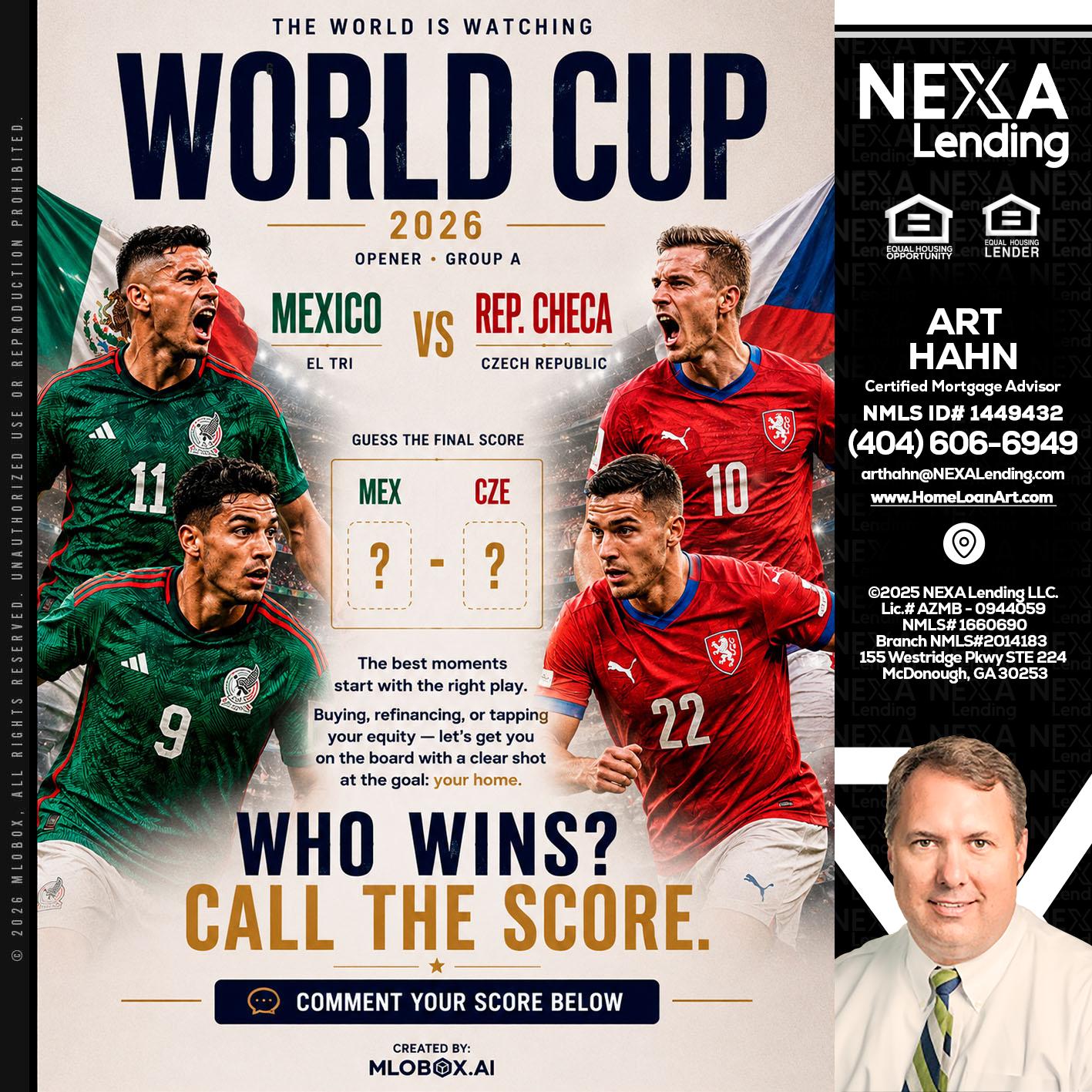 WORLD CUP 2026 - Arthur Hahn -Mortgage Loan Originator
